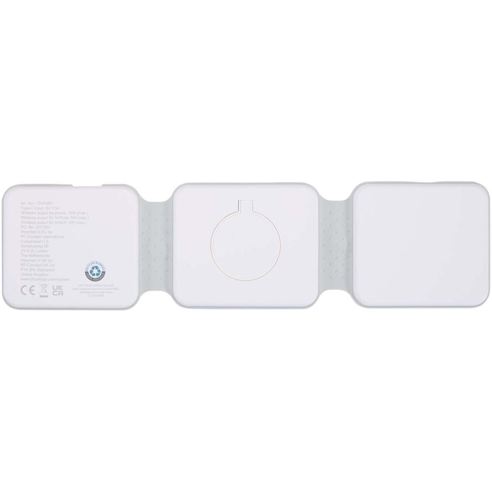 Armus 3-in-1 15W recycled plastic foldable wireless charger