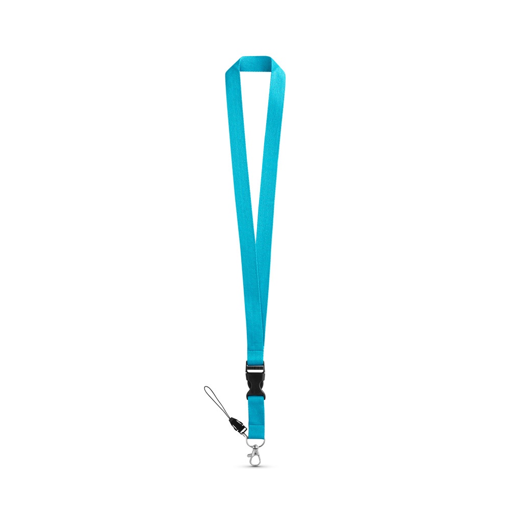 ANQUETIL. Lanyard από πολυεστέρα με μεταλλικό καραμπίνερ - Γαλάζιο