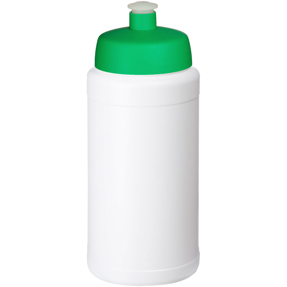Baseline 500 ml recycled sport bottle - White, Green