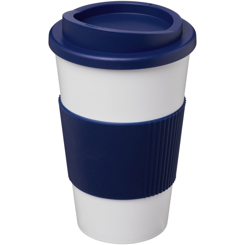 Americano® 350 ml insulated tumbler with grip - White, Blue