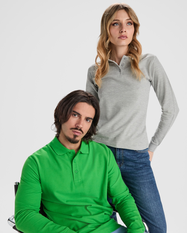 ESTRELLA WOMAN LONG SLEEVE POLO SHIRT S/XXL RED