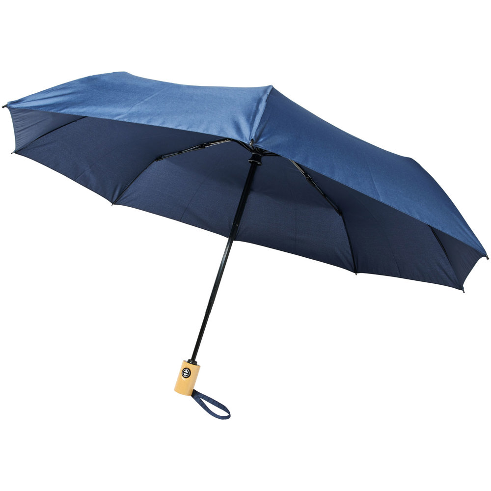 Bo 21" foldable auto open/close recycled PET umbrella - Navy