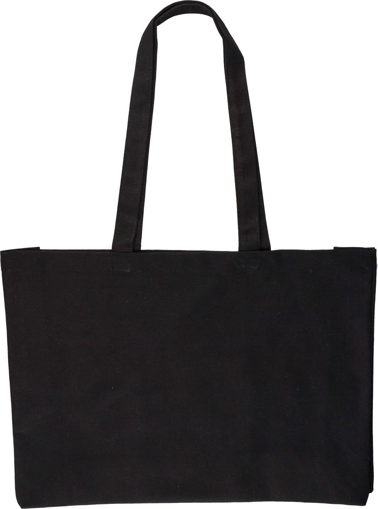 Cotton (280 gsm) shopping bag Hugh - Black