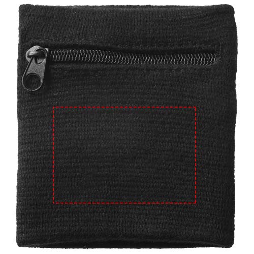Brisky performance wristband with zippered pocket