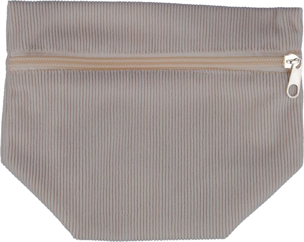 Corduroy zippered cosmetic pouch Tia - Grey