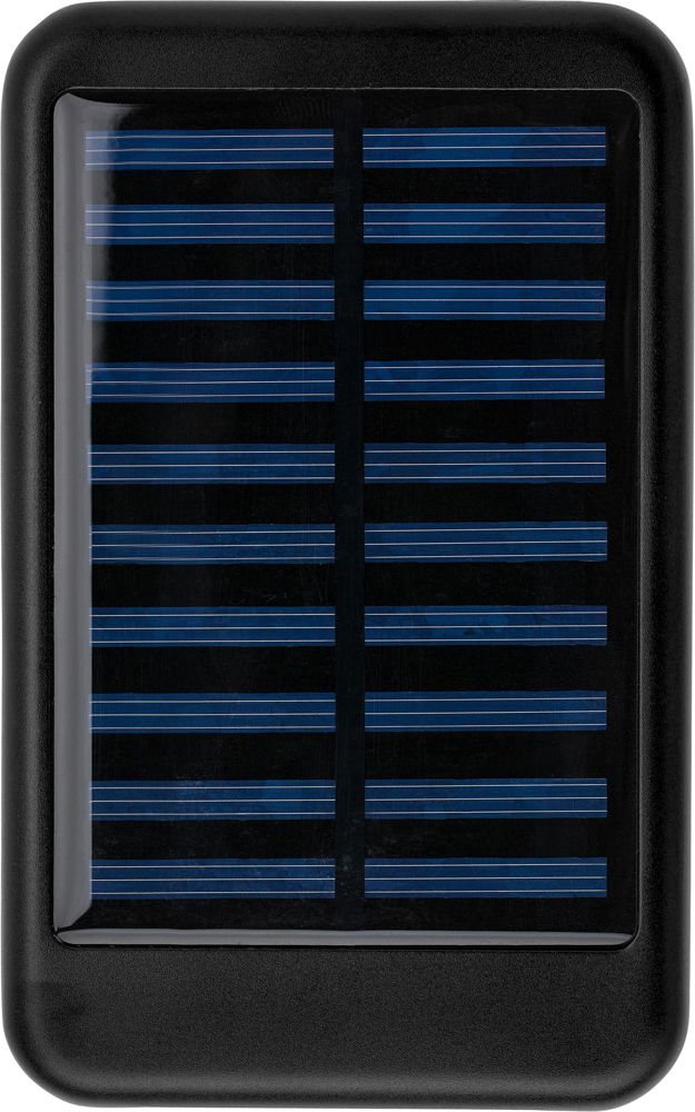 Aluminium solar power bank Tycho - Black