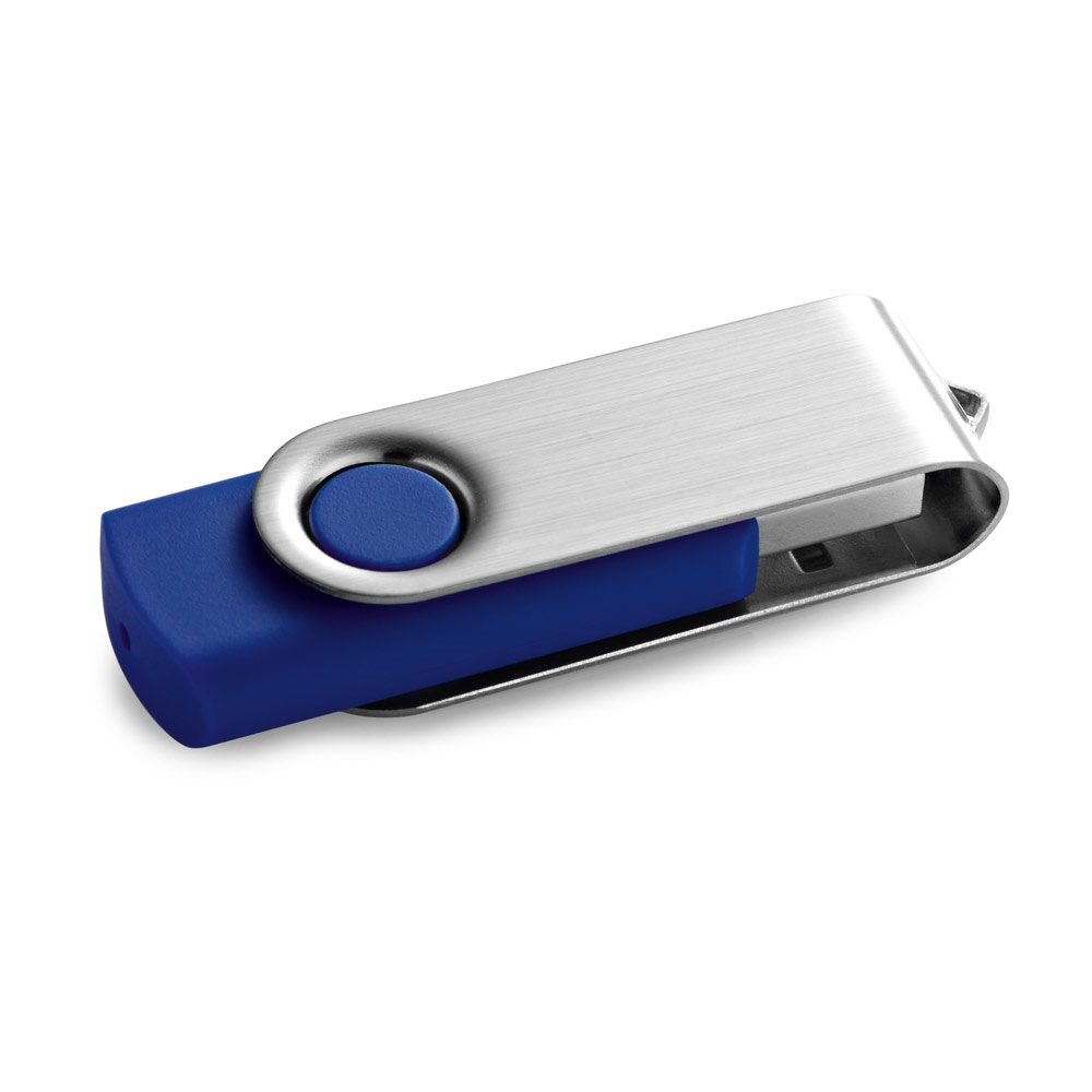 CLAUDIUS 16GB. Μονάδα flash USB 16 GB με μεταλλικό κλιπ - Μπλε ρουά
