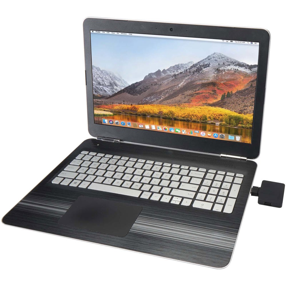 Gaia 4-port USB hub with USB-A and Type-C output and dual input - made from recycled plastic