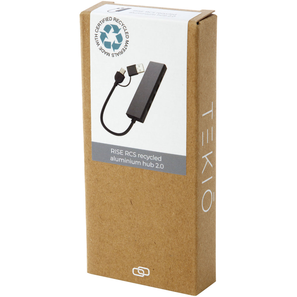 Rise RCS recycled aluminium USB 2.0 hub
