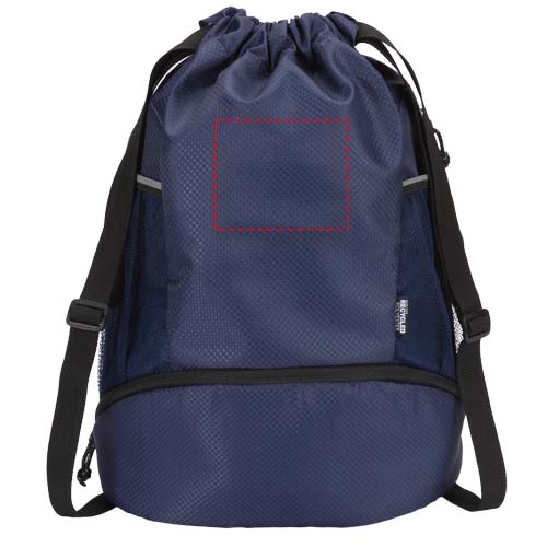 Nomad GRS recycled sports drawstring bag with bottom compartment 18L