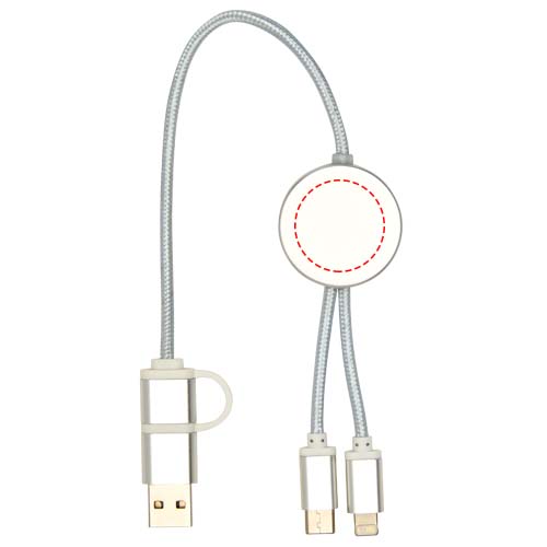 Alasia 5-in-1 recycled aluminium and plastic 30 cm data sync and 27W fast charge cable