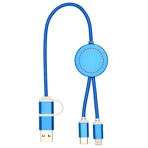 Alasia 5-in-1 recycled aluminium and plastic 30 cm data sync and 27W fast charge cable