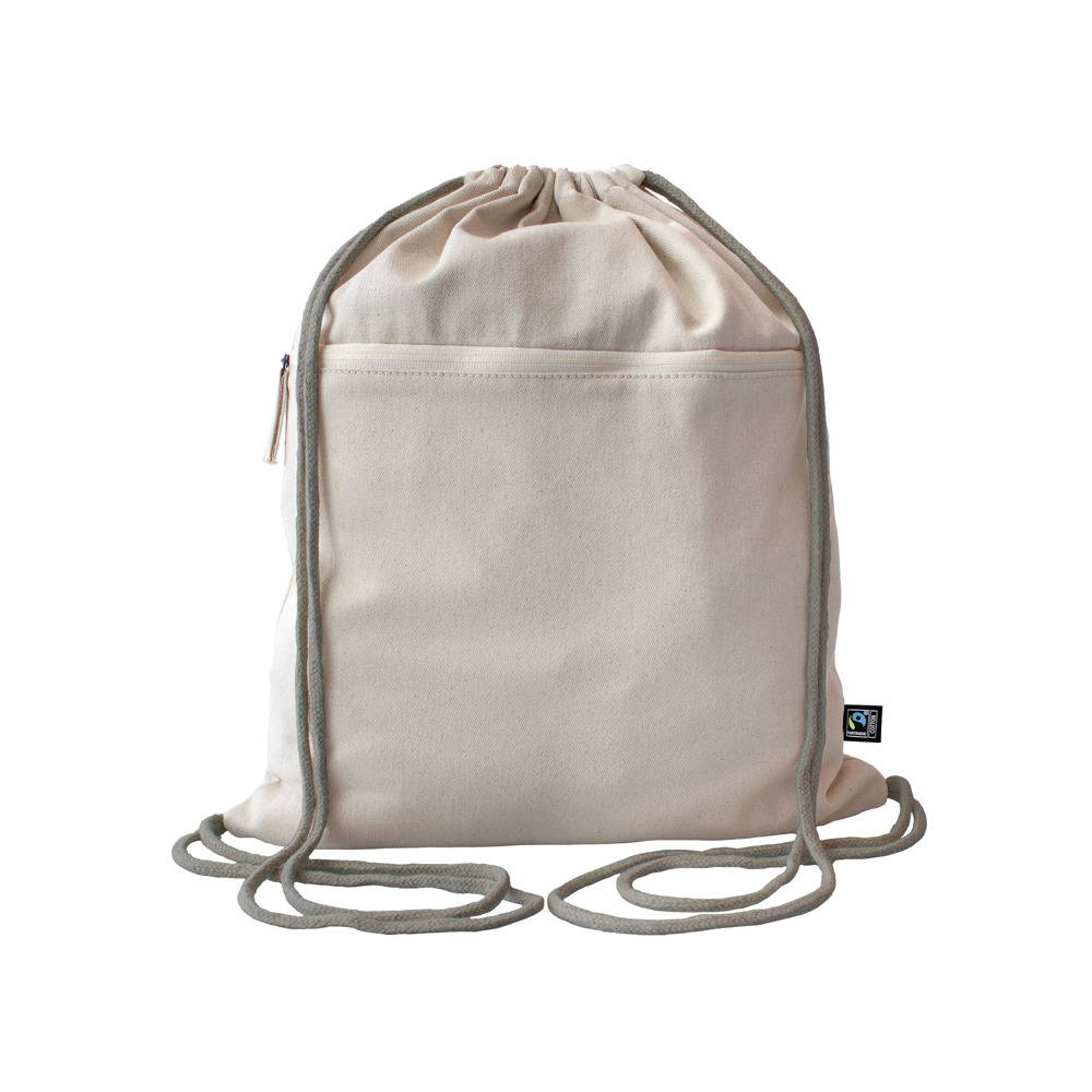 Fairtrade cotton gymbag Toni, cord colour - Stone
