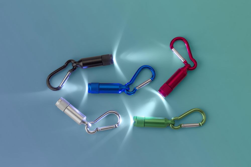 Aluminium mini torch with carabiner Tracy