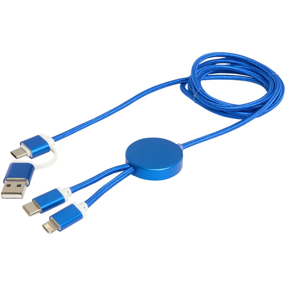 Alasia 5-in-1 recycled aluminium and plastic 150 cm data sync and 27W fast charge cable
