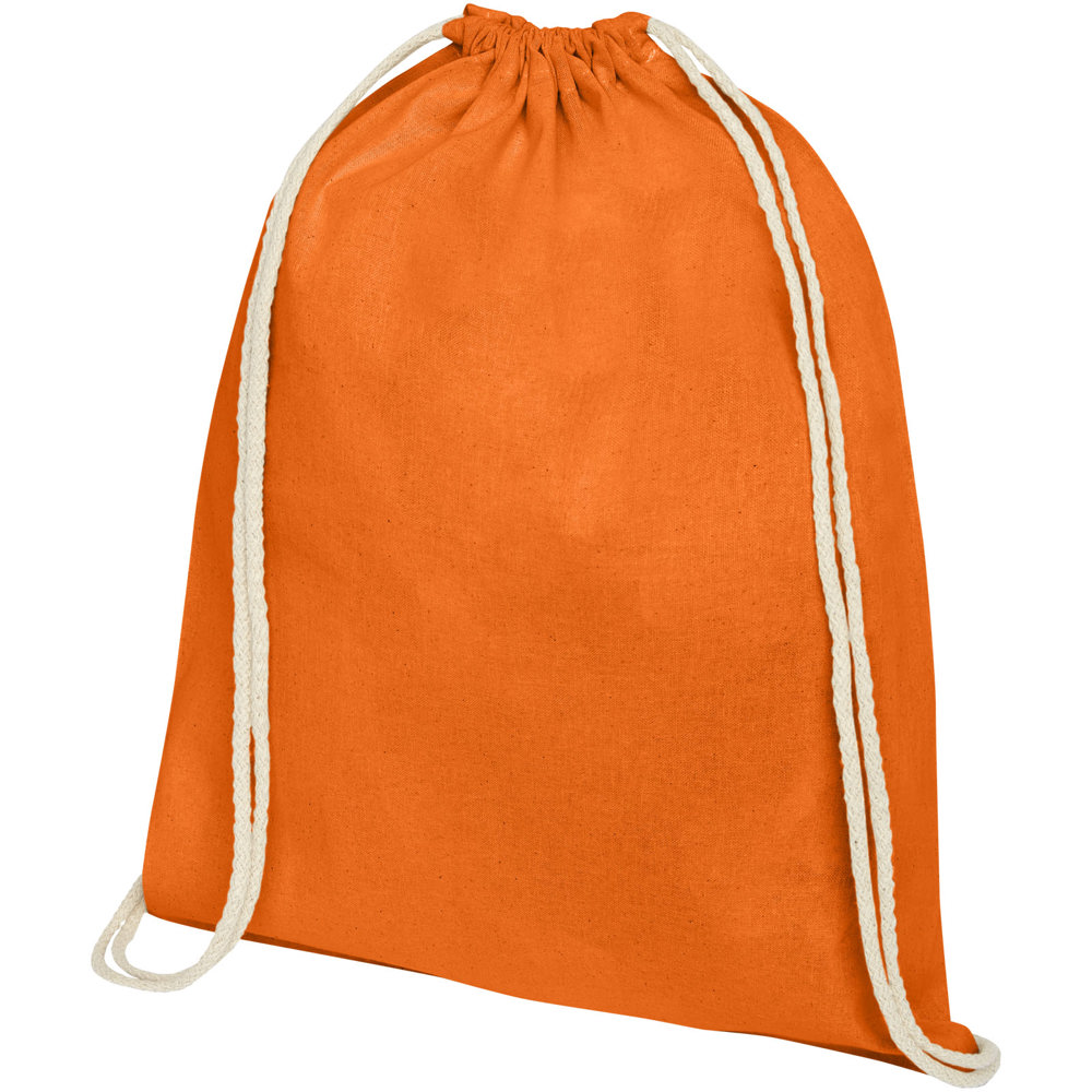 Oregon 100 g/m² cotton drawstring bag 5L - Orange