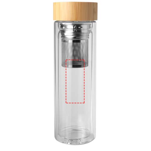 Bailey 400 ml borsilicate glass infuser bottle with bamboo lid