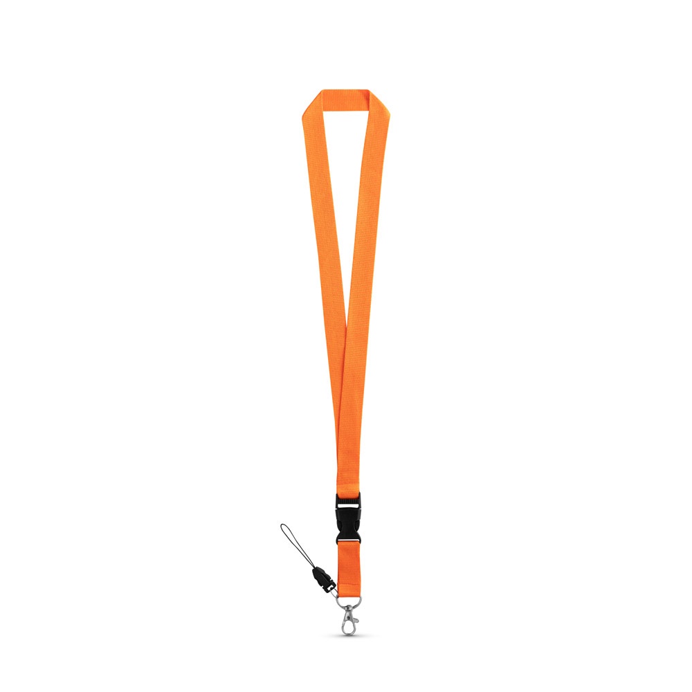 ANQUETIL. Lanyard από πολυεστέρα με μεταλλικό καραμπίνερ - πορτοκαλί