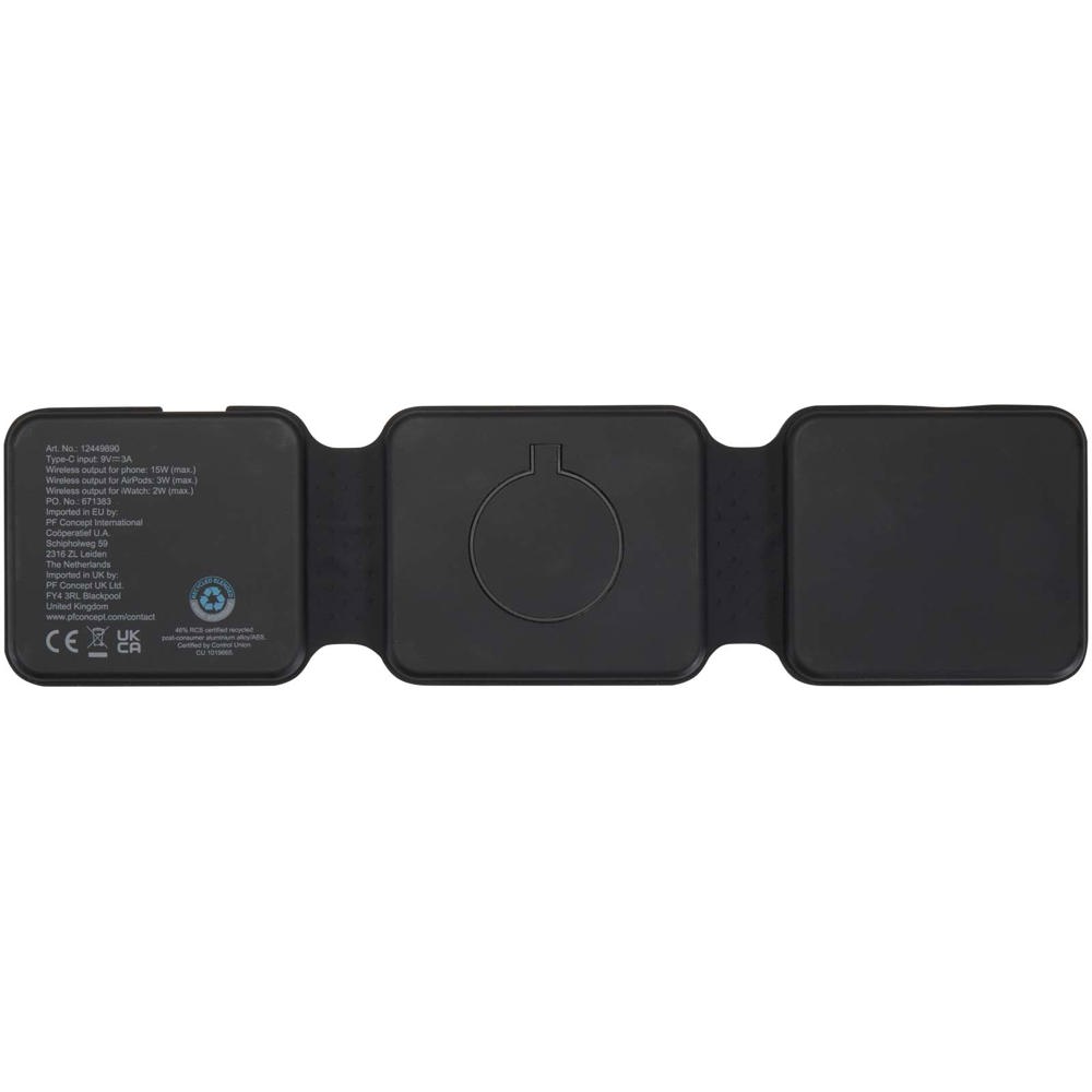 Armus 3-in-1 15W recycled plastic foldable wireless charger