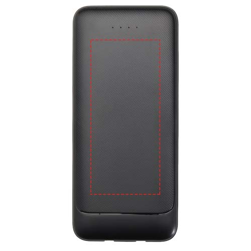 Adhil 10.000 mAh 10W recycled plastic power bank with 2 built-in cables