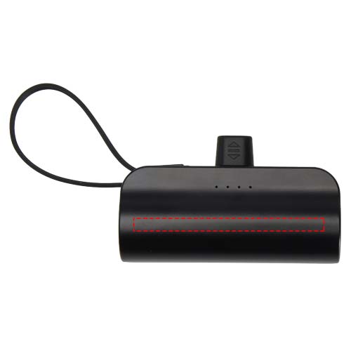 Alnair 5000 mAh 10W recycled plastic Type-C power bank with built-in flip stand and 2-in-1 cable