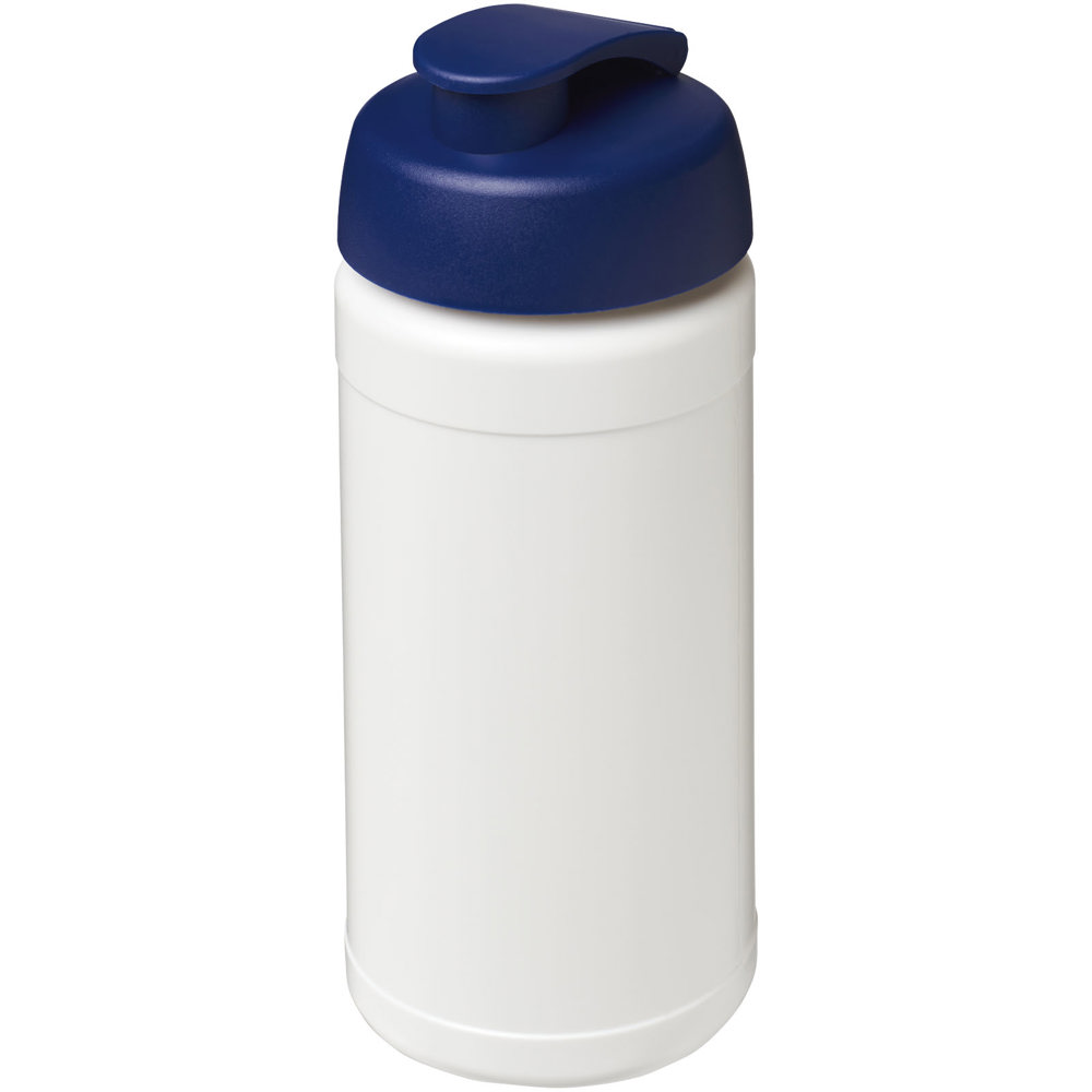 Baseline 500 ml recycled sport bottle with flip lid - White, Blue