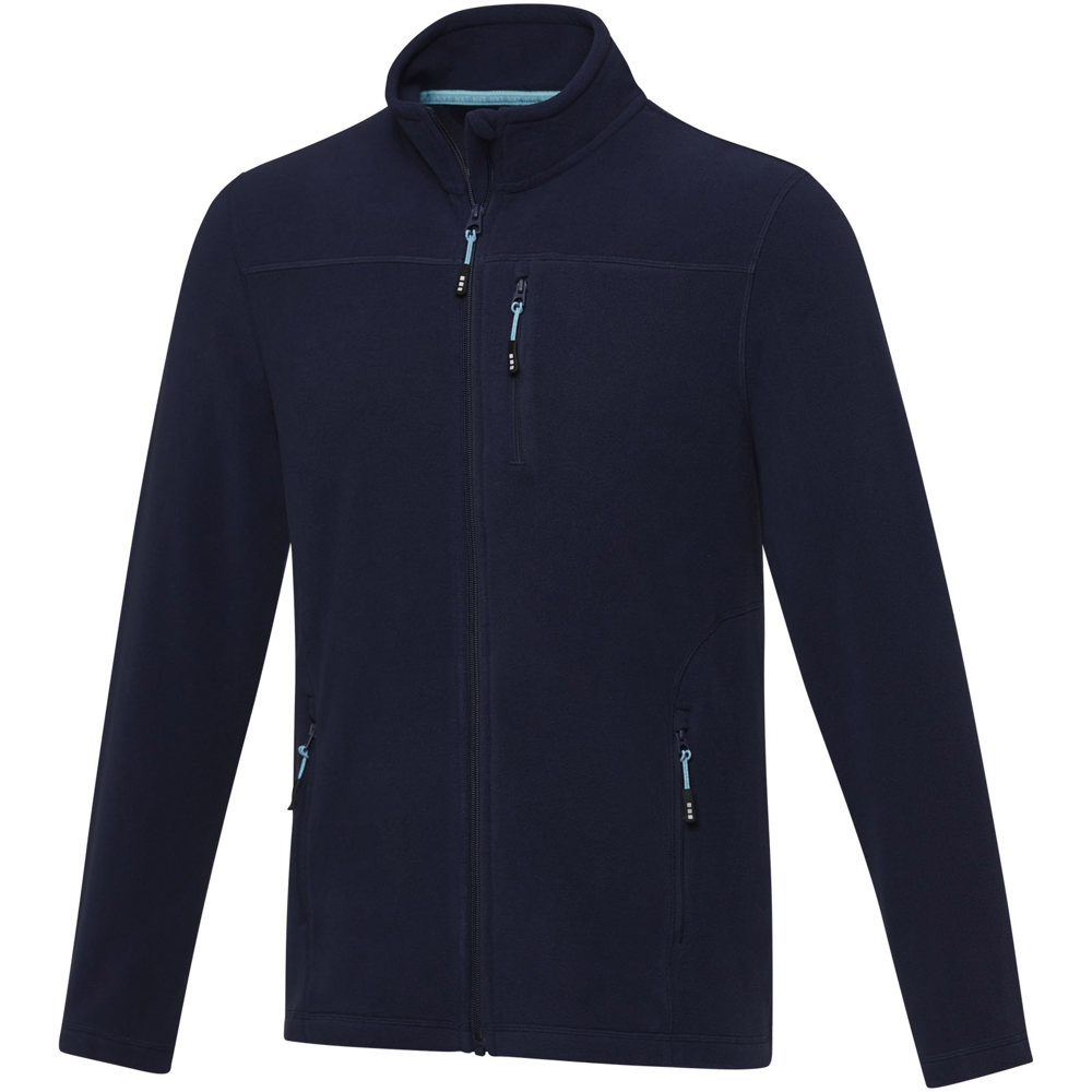 Amber men's GRS recycled full zip fleece jacket - Navy