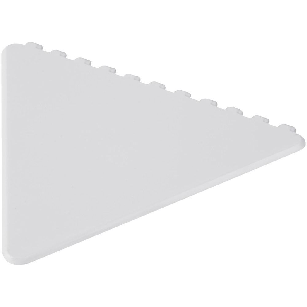 Frosty triangular recycled plastic ice scraper - White