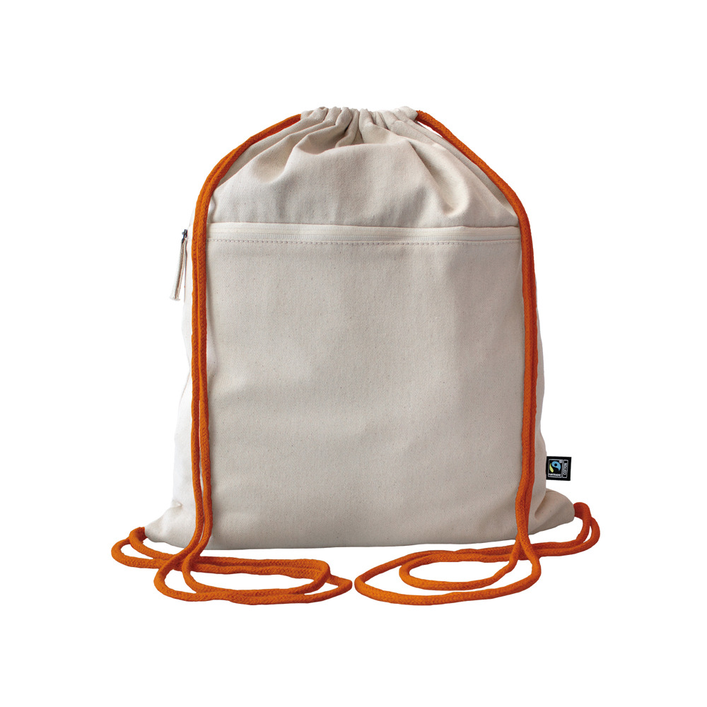 Fairtrade cotton gymbag Toni, cord colour - Orange