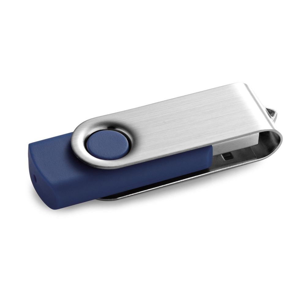 CLAUDIUS 32 GB. Μονάδα flash USB 32 GB με μεταλλικό κλιπ - Μπλε