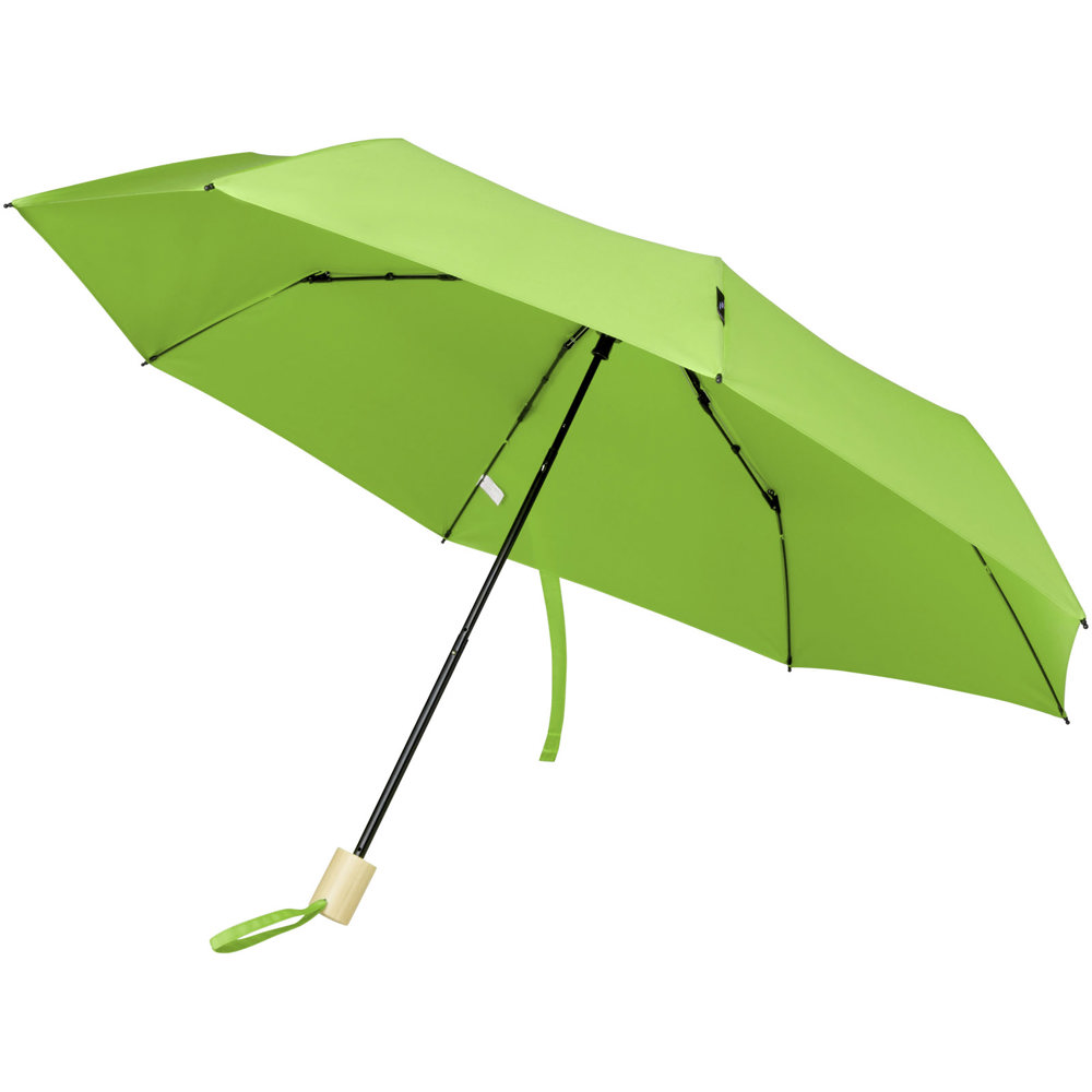 Birgit 21'' foldable windproof recycled PET umbrella - Lime Green