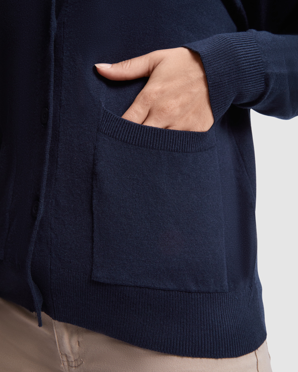 EXPLORER WOMAN CARDIGAN S/S NAVY BLUE