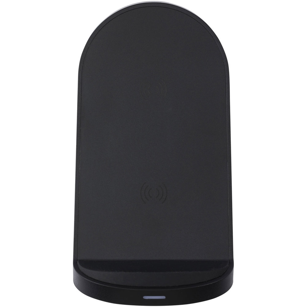 Loop 15W dual coil RCS recycled plastic wireless charging stand