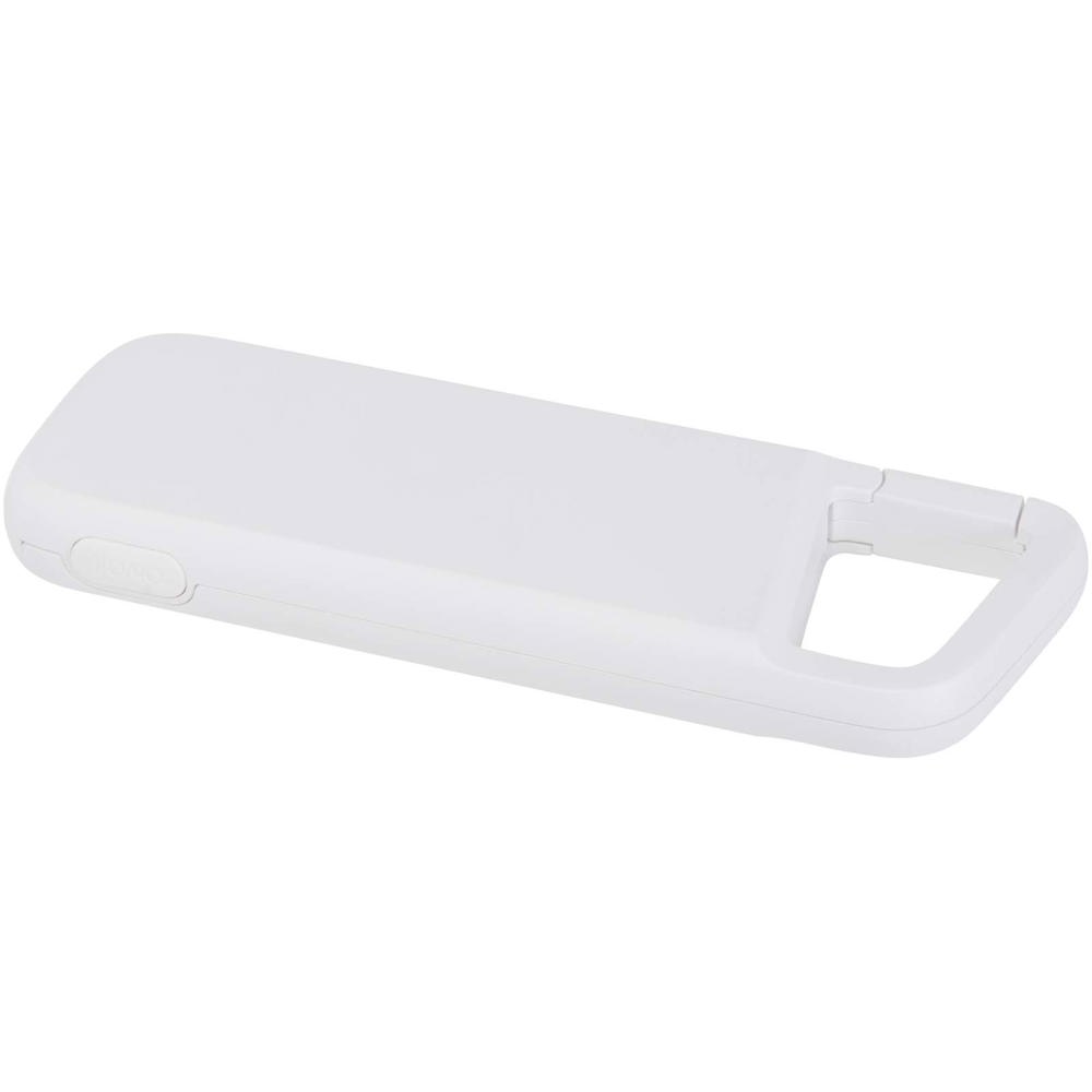 Alkes 5000 mAh 12W recycled plastic water resistant power bank with carabiner