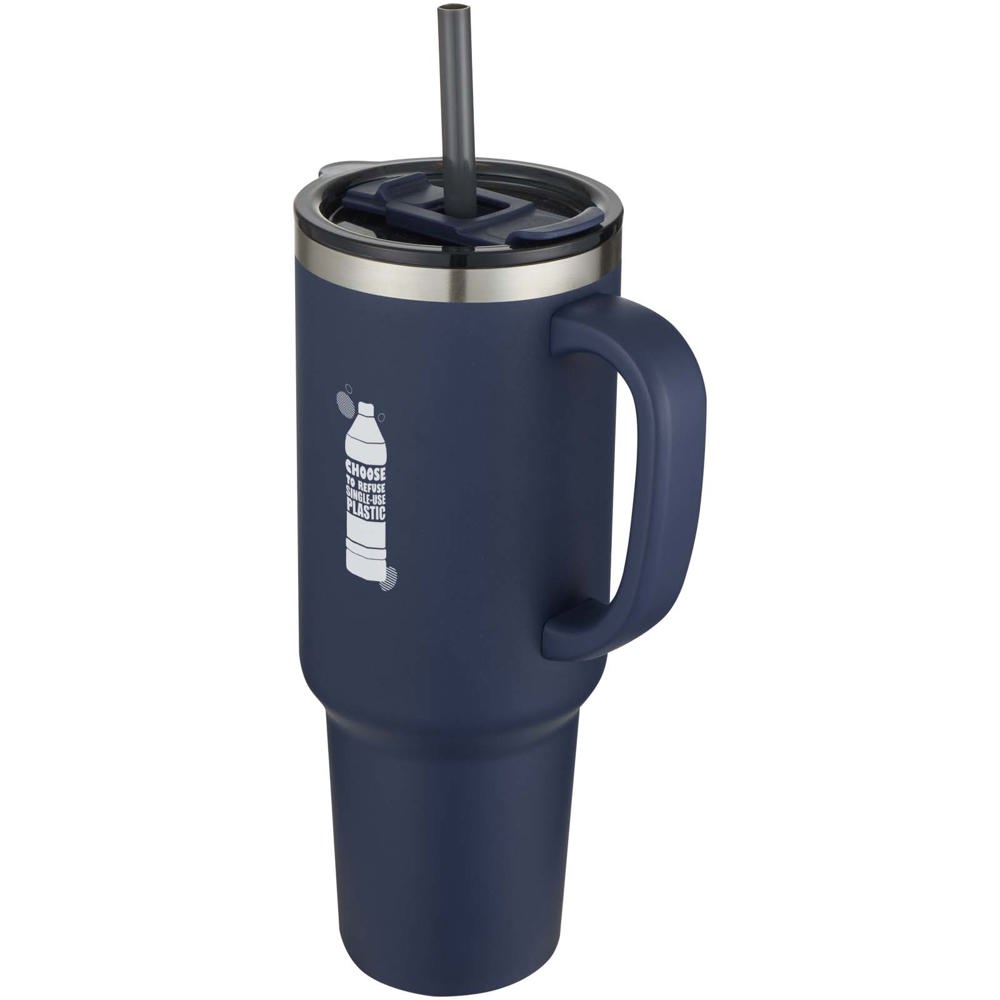 Sydney 1200 ml double wall RCS certified copper vacuum insulated tumbler with straw
