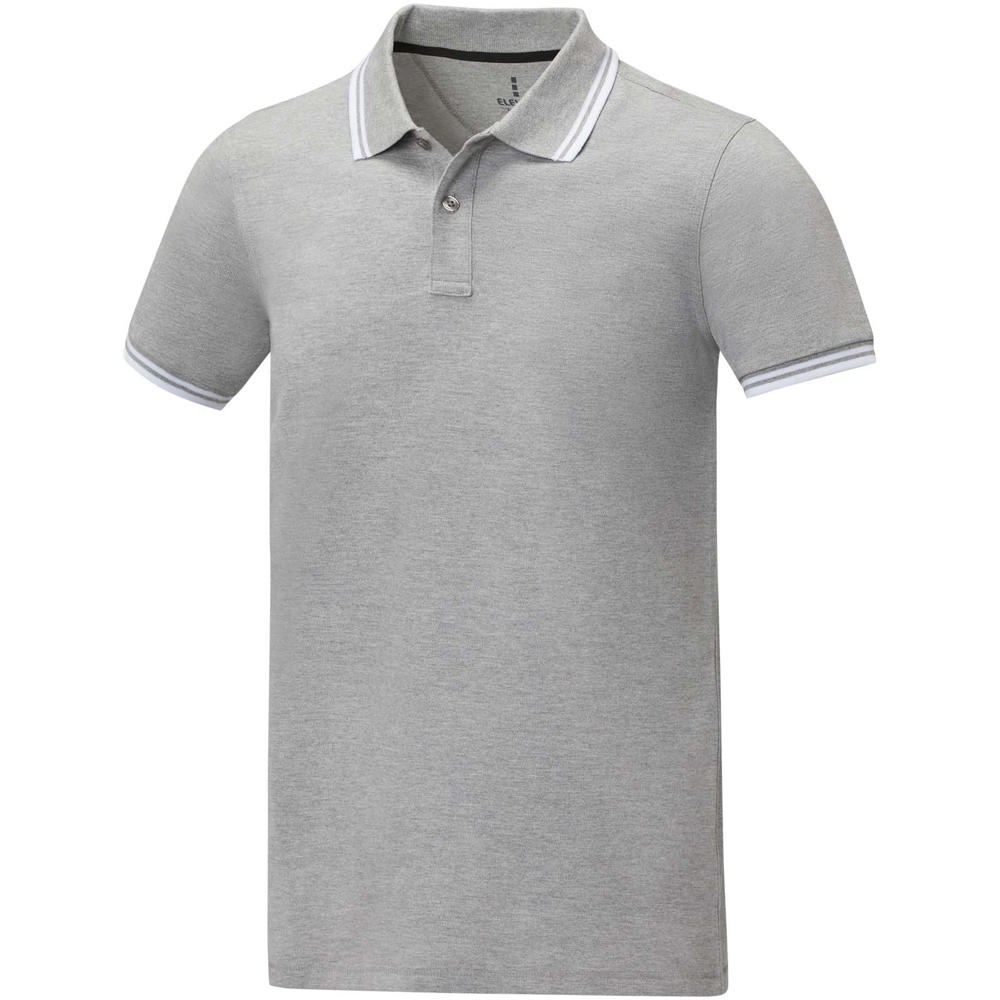 Amarago 200 g/m2 short sleeve men's tipping polo - Heather Grey