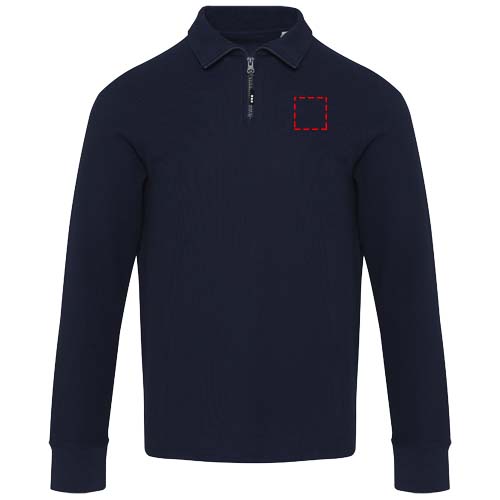 Apollo 245 g/m² long sleeve unisex half zip polo