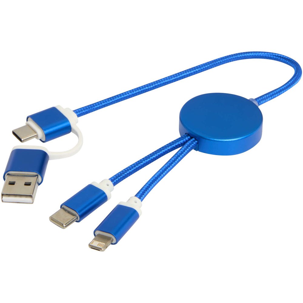 Alasia 5-in-1 recycled aluminium and plastic 30 cm data sync and 27W fast charge cable