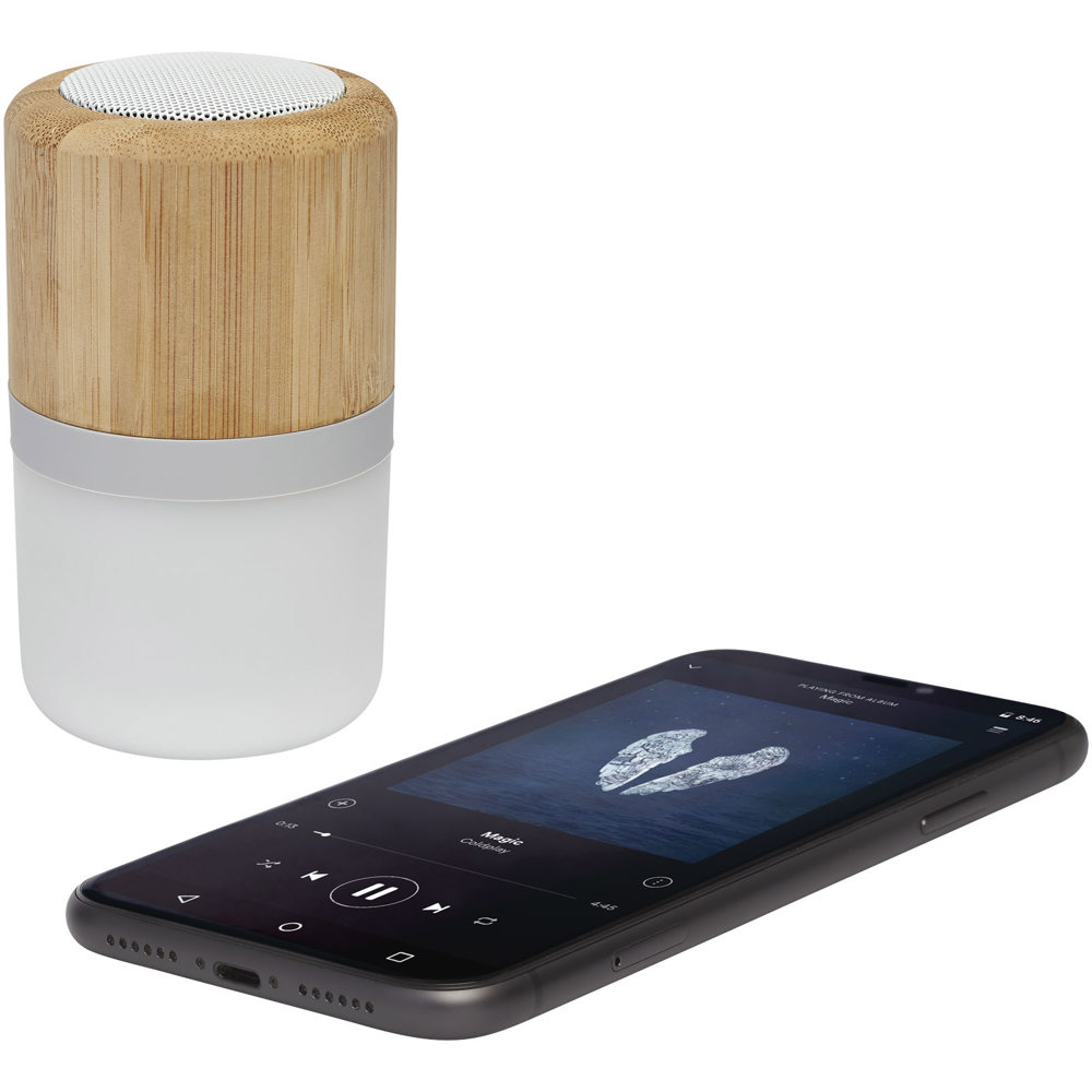 Aurea bamboo Bluetooth® speaker with light 
