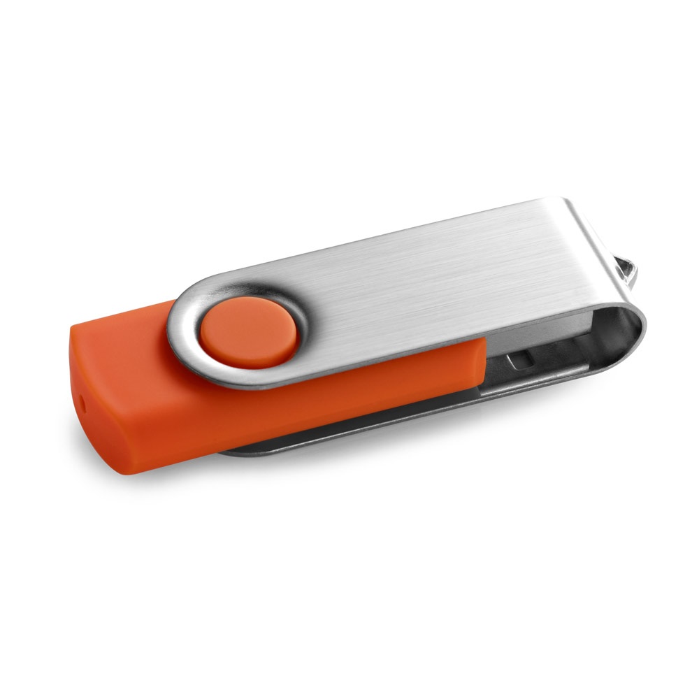 CLAUDIUS 8GB. Μονάδα flash USB 8 GB με μεταλλικό κλιπ - πορτοκαλί