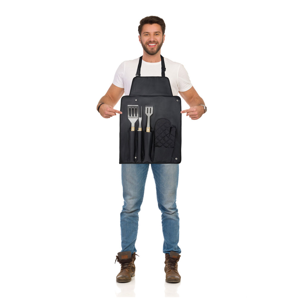 Gril 3-piece BBQ tools set and glove 