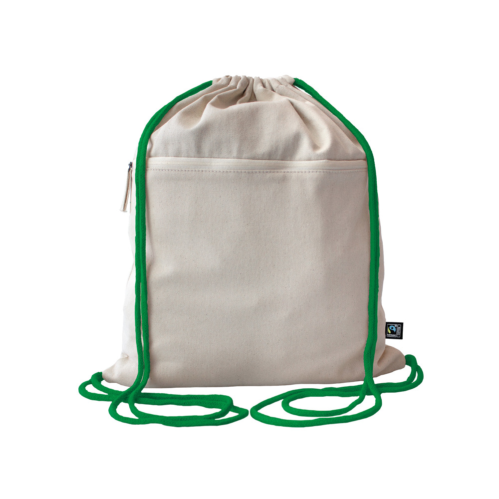 Fairtrade cotton gymbag Toni, cord colour - Green