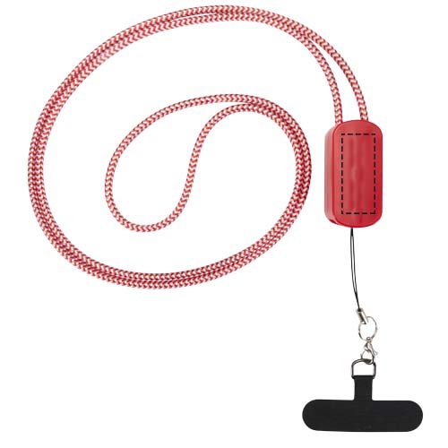 Anser recycled plastic smartphone lanyard with 27W 5-in-1 built-in cable