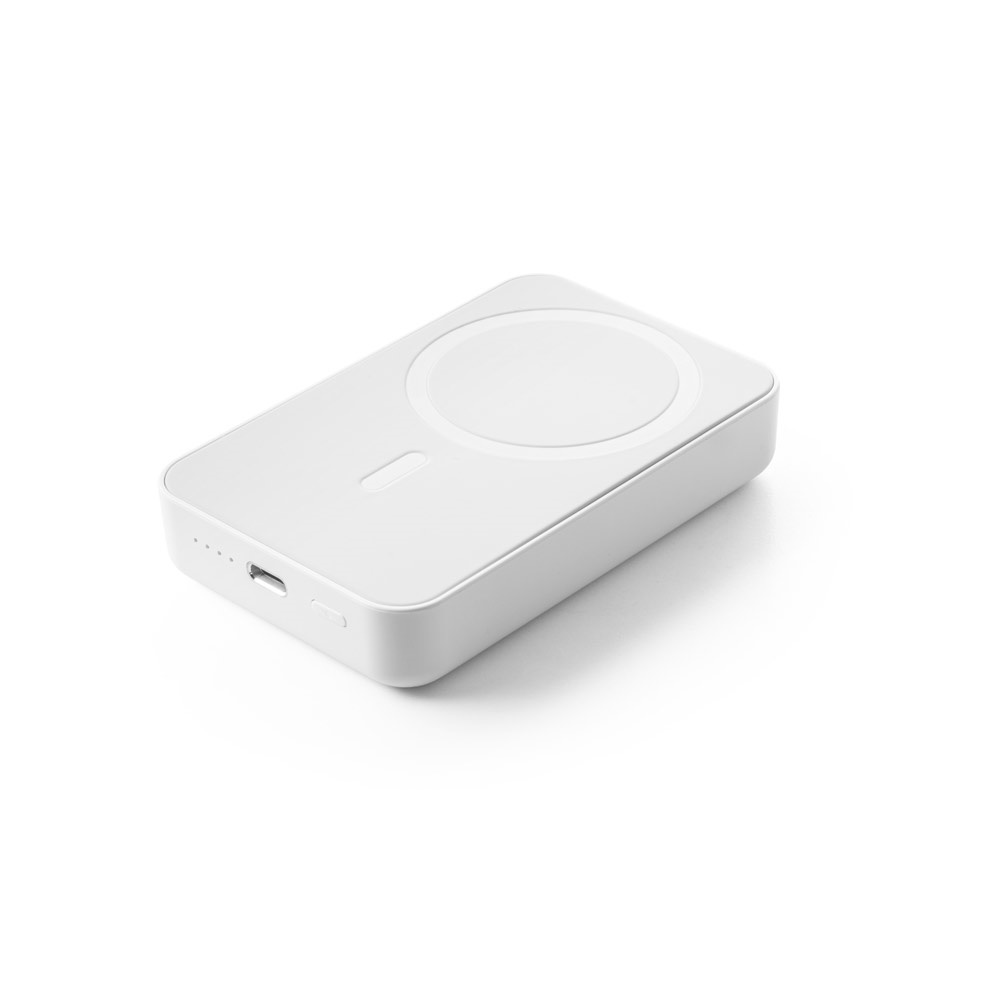 AMPERE 10. Μαγνητικό power bank 10'000 mAh με ασύρματο φορτιστή εξαιρετικά γρήγορης φόρτισης 15W σε ανακυκλωμένο ABS (100% rABS) - Λευκό