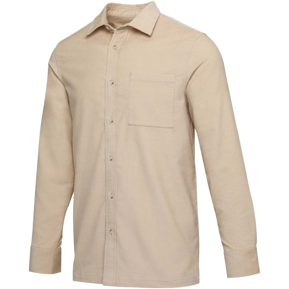 Alum 252 g/m² corduroy unisex shirt - Oatmeal