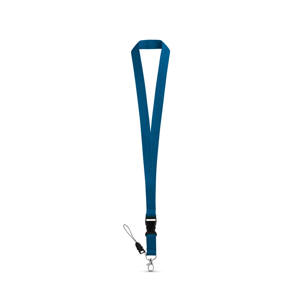 ANQUETIL. Lanyard από πολυεστέρα με μεταλλικό καραμπίνερ - Μπλε