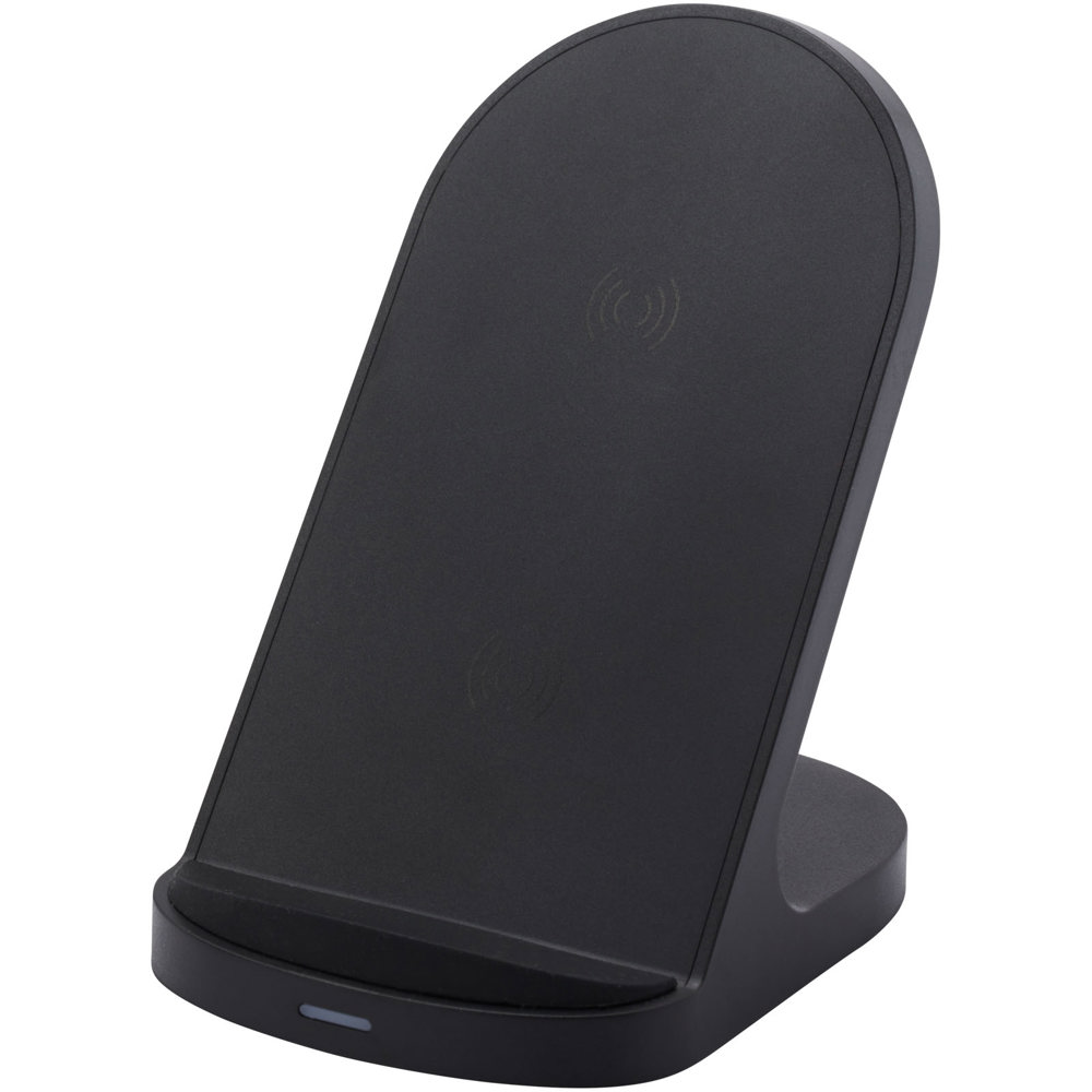 Loop 15W dual coil RCS recycled plastic wireless charging stand