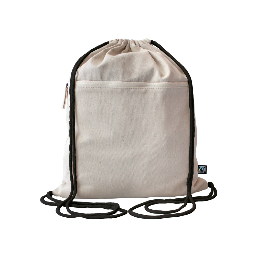 Fairtrade cotton gymbag Toni, cord colour - Black