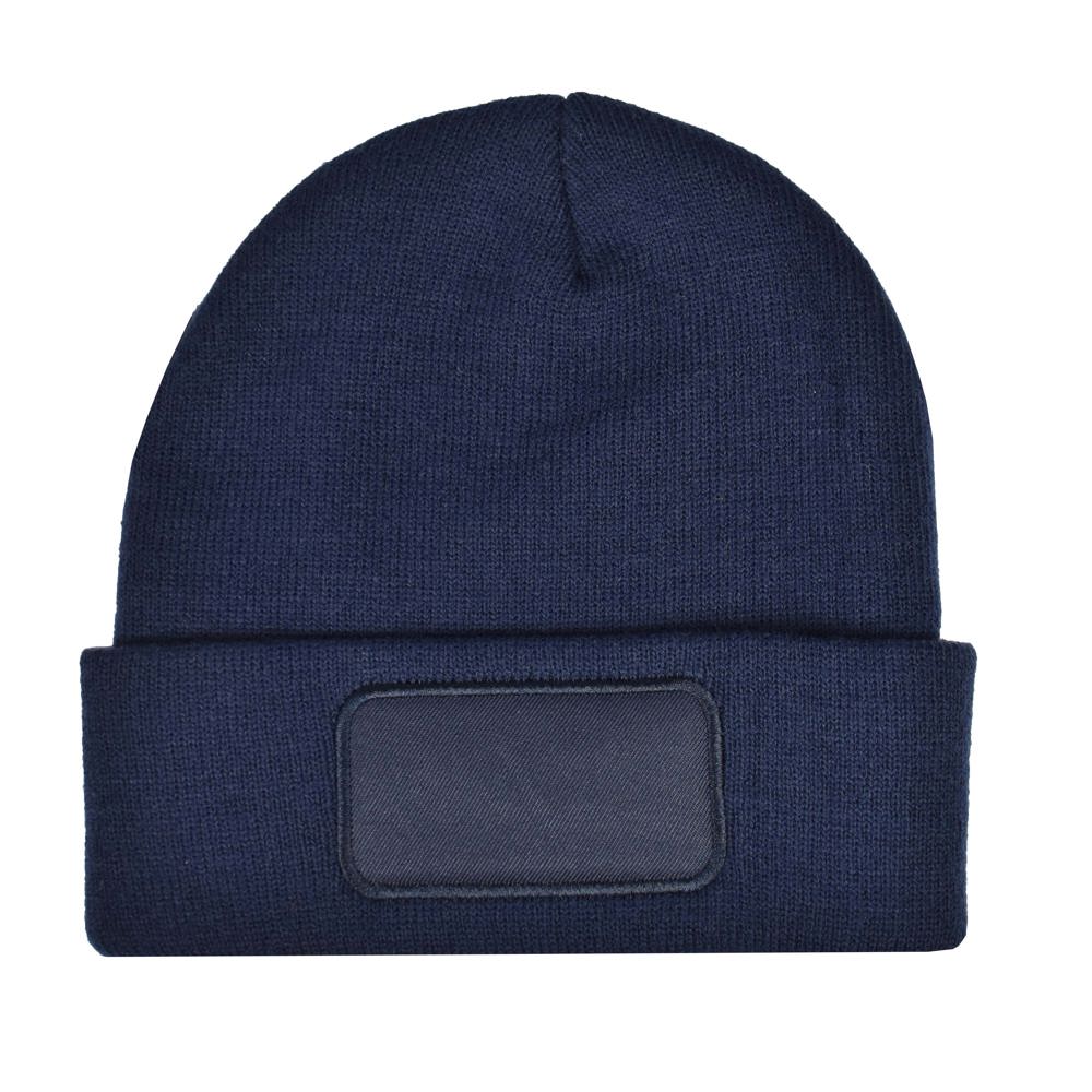 Knitted hat with label - Navy (PMS 533c) / Navy