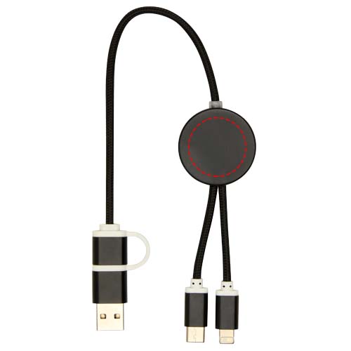 Alasia 5-in-1 recycled aluminium and plastic 30 cm data sync and 27W fast charge cable